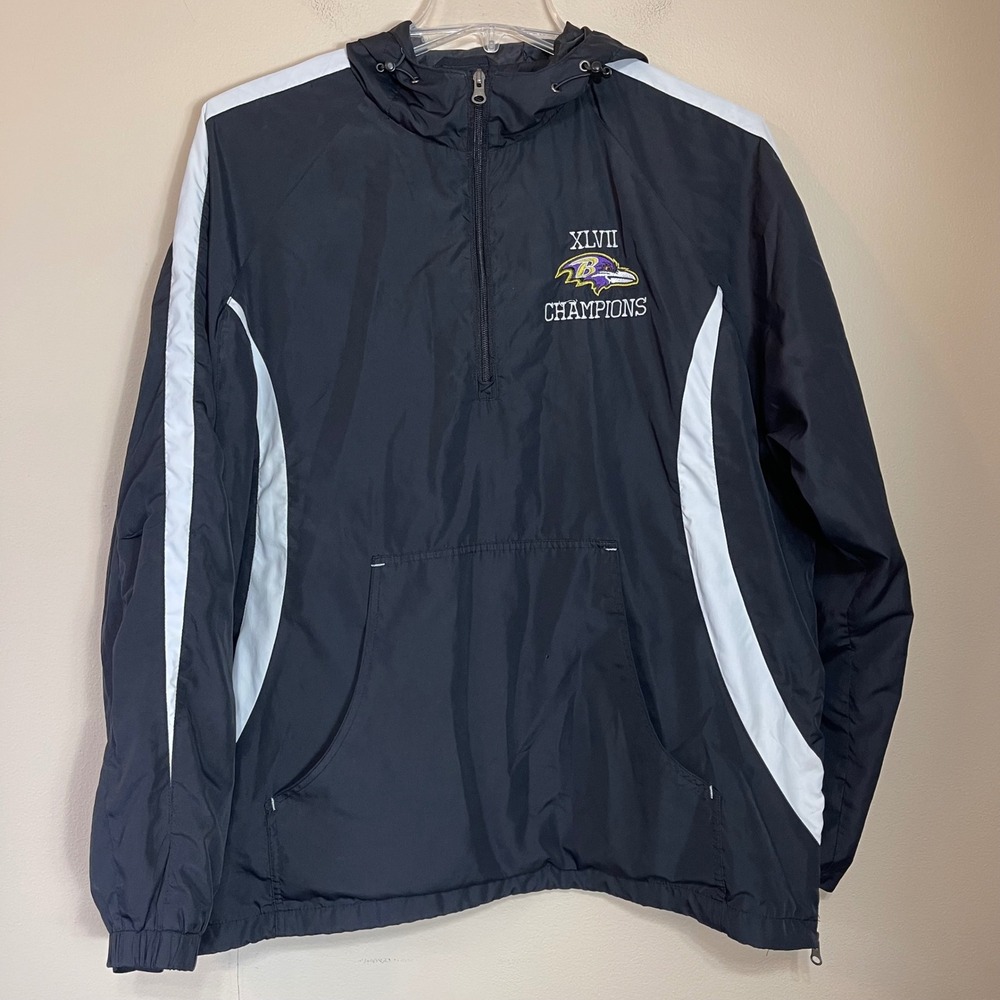 Sport-Tek Baltimore Ravens Super Bowl XLVII Champions Windbreaker Mens XL Black